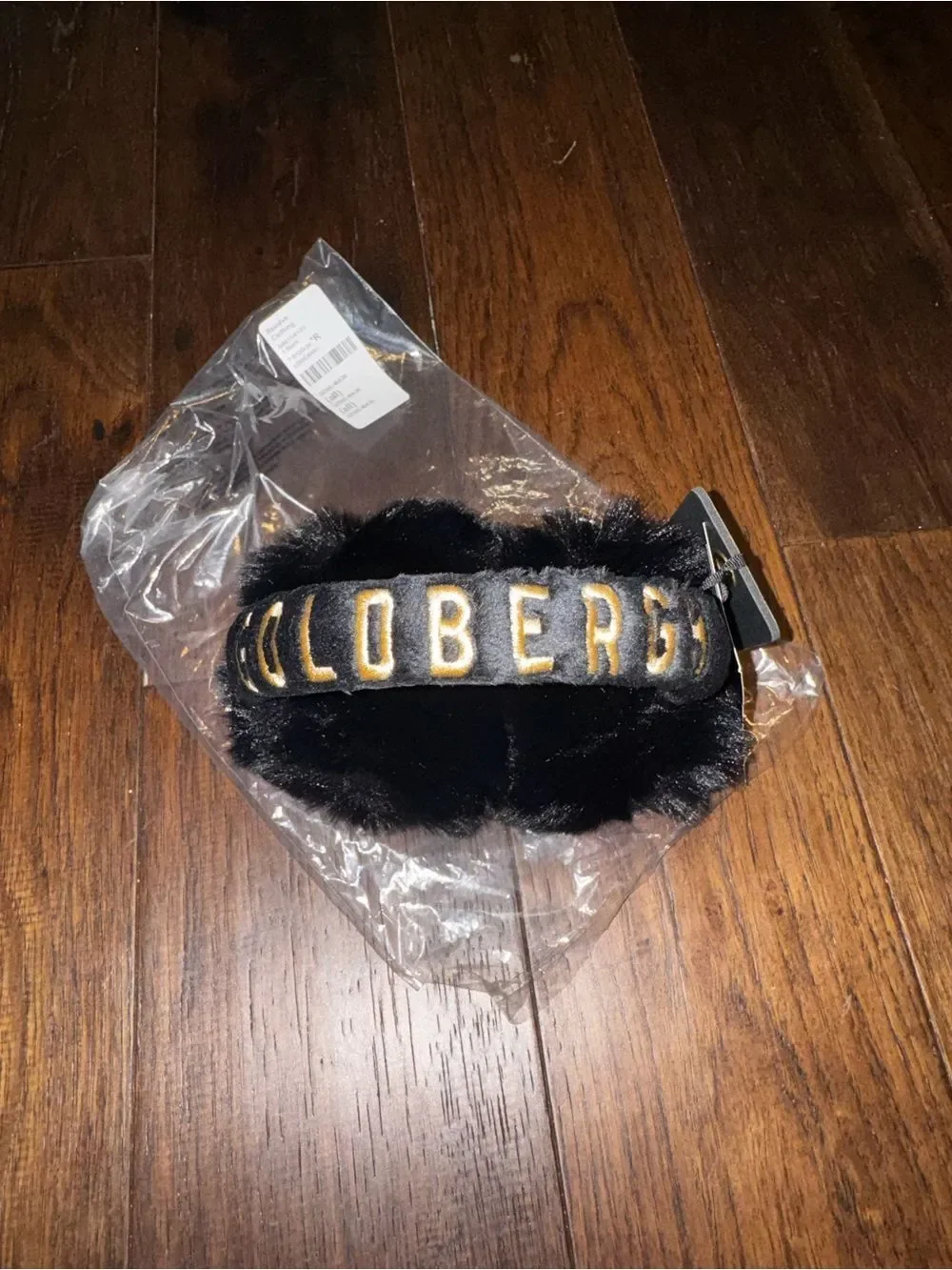 Goldbergh Ski Fluffy Ear Warmers Ear Muffs Black Faux Fur NWT